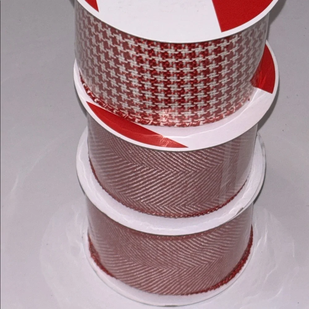 Farmhouse Ribbon Rustic red and burlap houndstooth Ribbon
